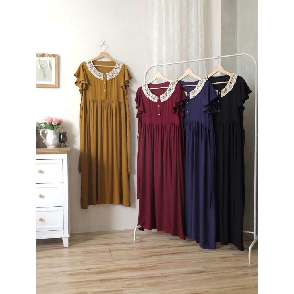 Zahra Dress Renda | Daster Murah | Daster Jumbo | Daster Polos | Daster rayon twill busui