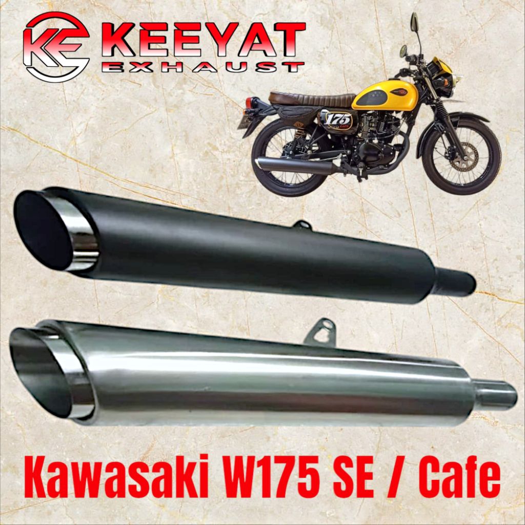 KEEYAT EXHAUST Silencer Knalpot Kawasaki W175 SE Cafe Racing Custom W175SE Cafe Bass Mantap Murah Si
