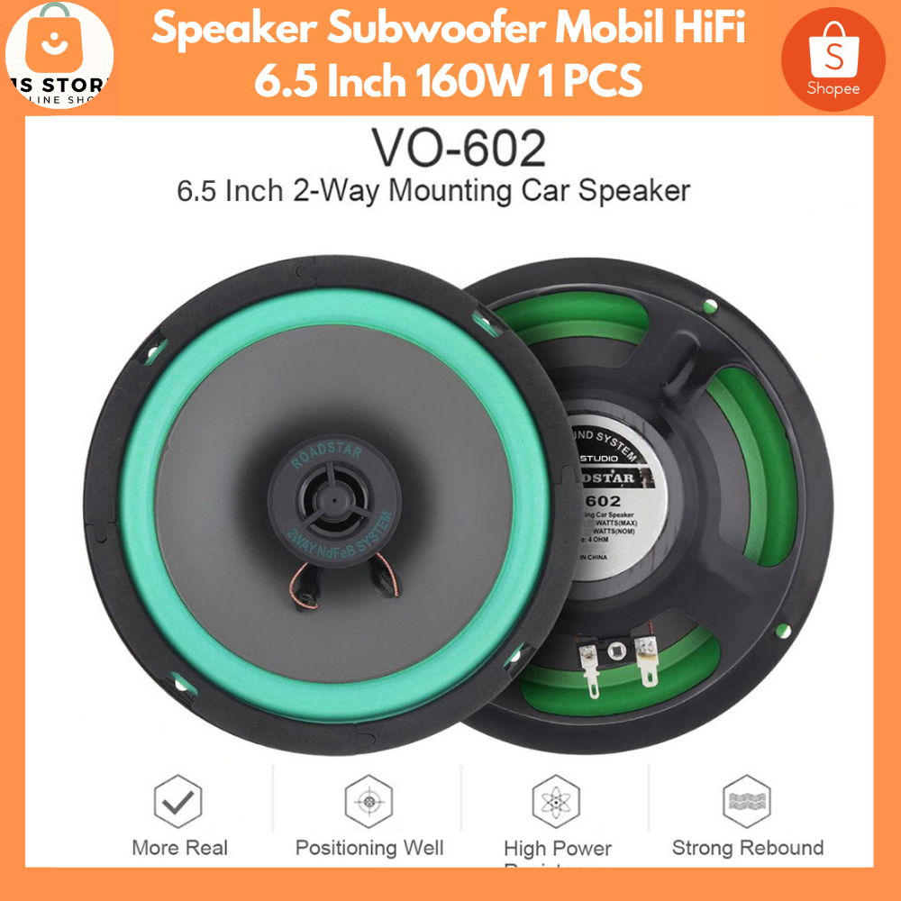 Speaker 6.5 inch Subwoofer Super Bass / Roadstar Speaker Subwoofer Mobil HiFi 6.5 Inch 160W 1 PCS
