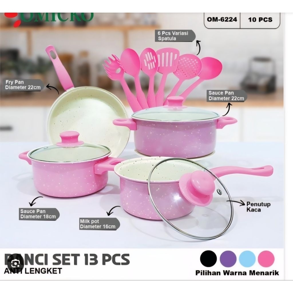 PANCI GLC SET 13PCS WARNA 1622 PANCI SET ENAMEL MARBLE PANCI WARNA SERBAGUNA