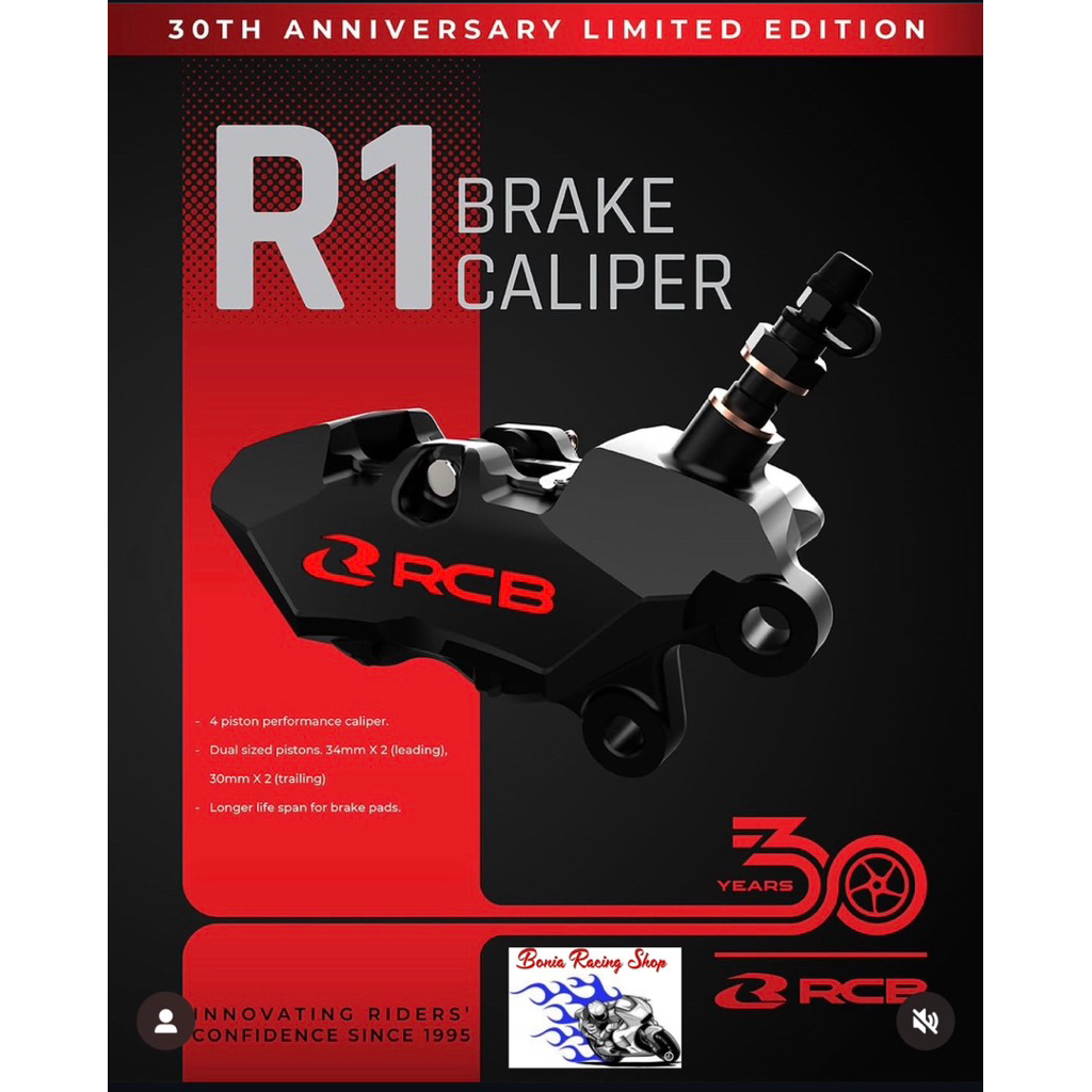 Kaliper Depan 4 Piston RCB Type R1 4P 30 TH Anniversary Special Edition
