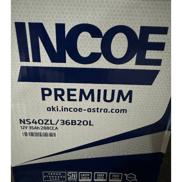 Aki Incoe NS40ZL / 36B20L Incoe Premium Original Asli 100%