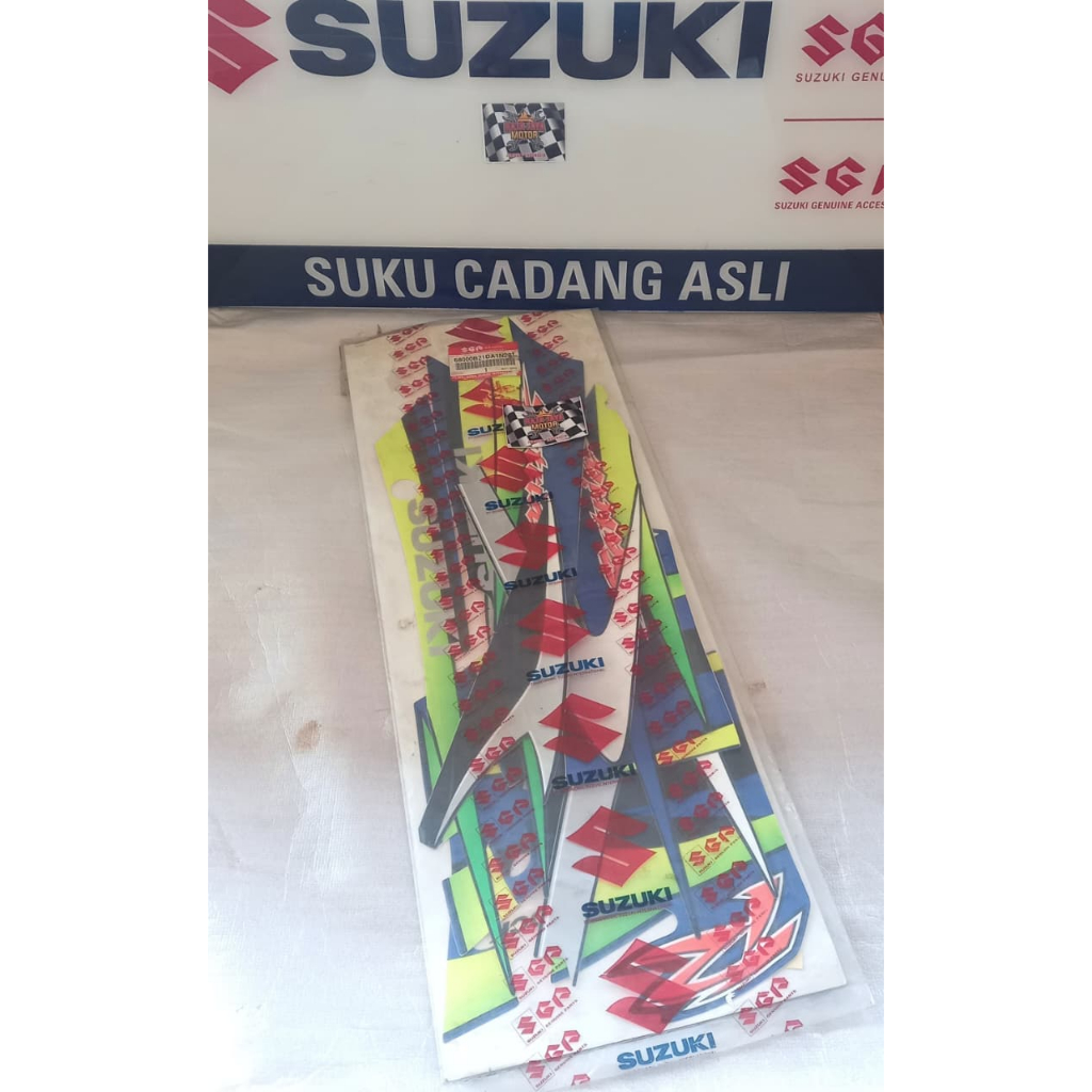 Striping sticker list tempelan fullset biru hitam suzuki satria 2 tak 2tak 2t hiu lscm malaysia orig