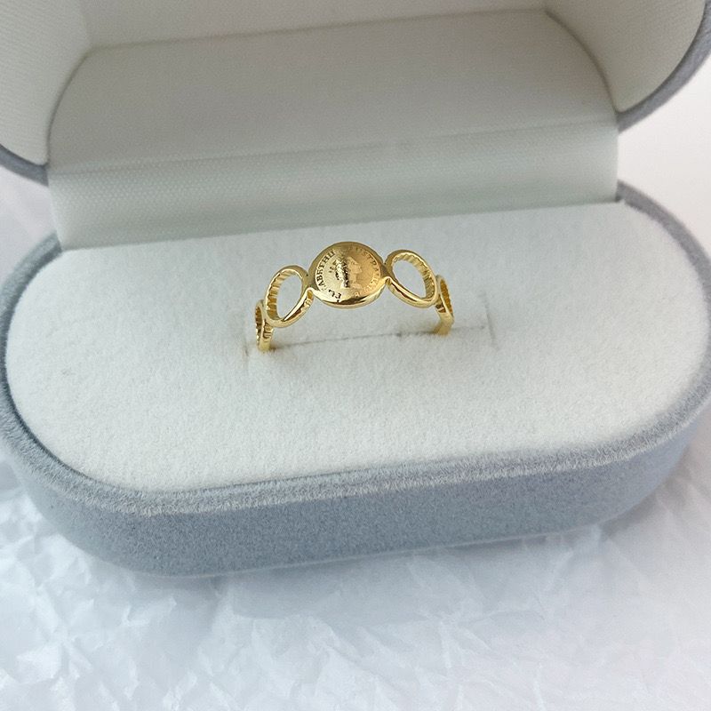 C96 Cincin Titanium Premium Wanita Lapis Emas 18 KGP