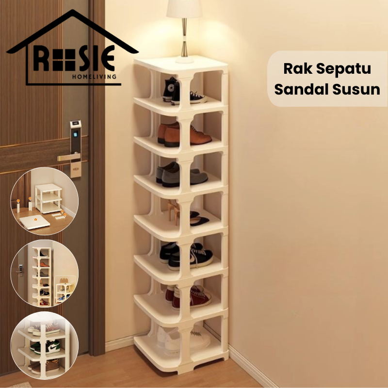 ROSIE Rak Sepatu Sandal Susun Minimalis Kuat Kokoh Kualitas tinggi / Rak Sepatu Mudah Rakit Estetik 
