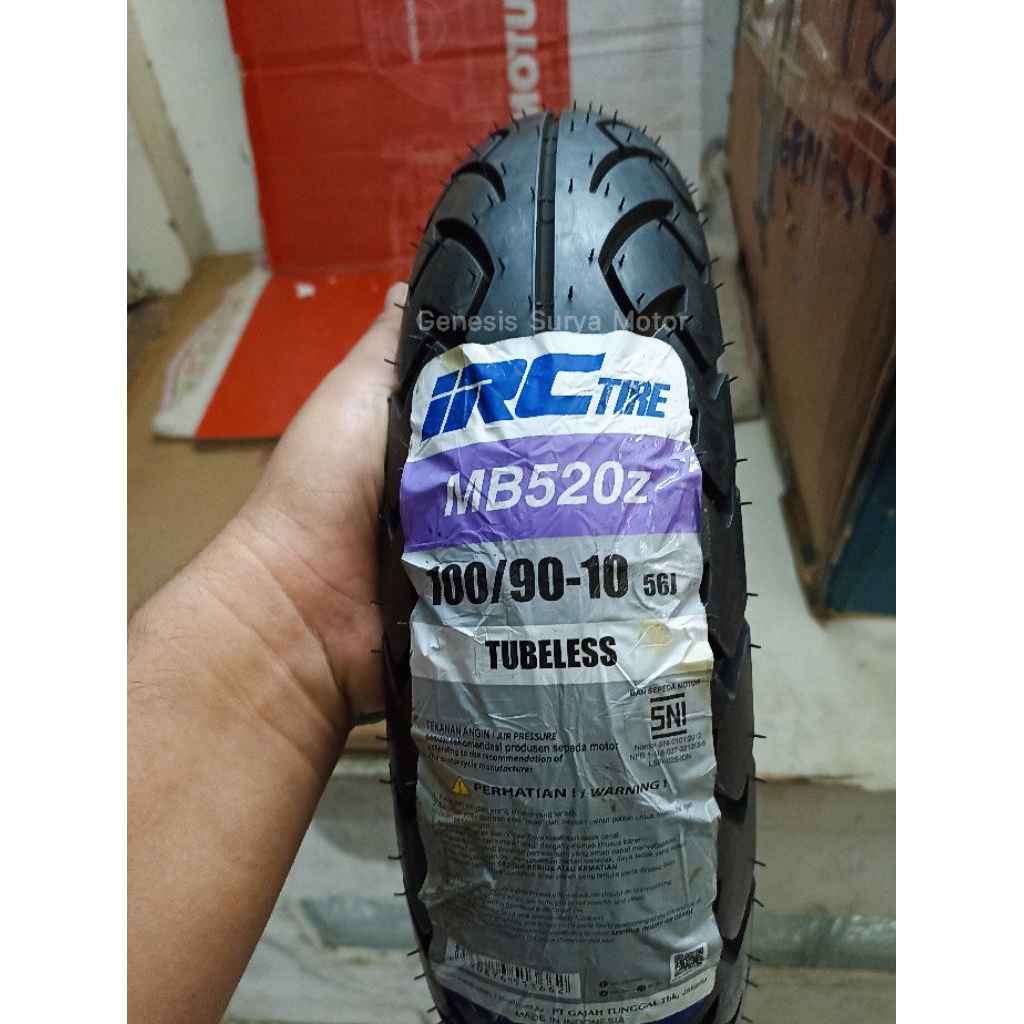 Ban Luar Tubeless IRC 100/90-10 MB520z Vespa,Motor Listrik