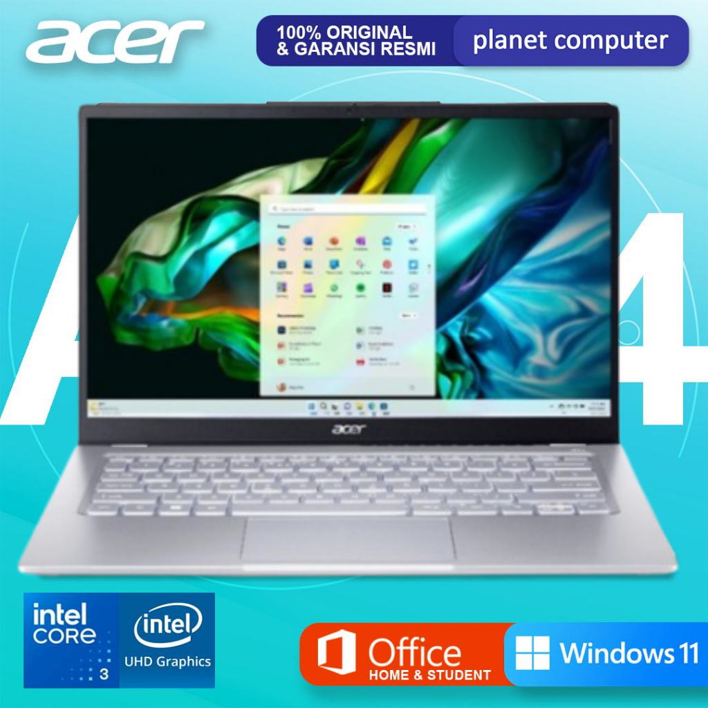 ACER AL14-32P CORE 3 N355 Ram 16GB 512GB Ssd WIN11+OHS+M365 Resmi Ori