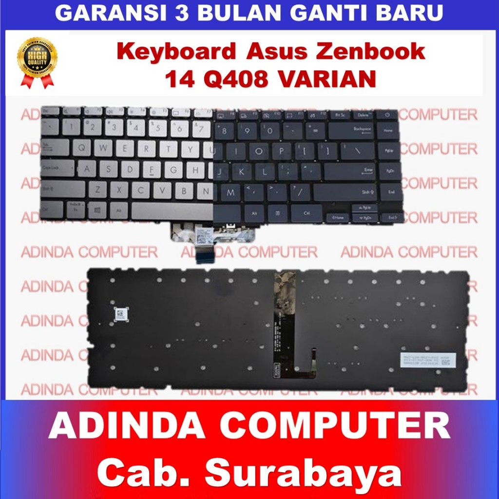Keyboard Asus Zenbook 14 Q408 Q408U Q408UG Q407 Q407I Q407IQ Dark Blue