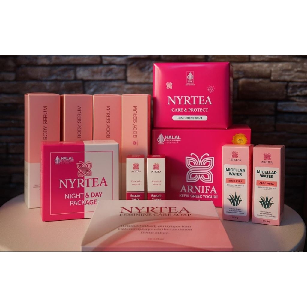 [PAKET LENGKAP NYRTEA] 3X SABUN ARNIFA 1X SUNSCREEN 1X NIGHT CREAM 1X BOOSTER SERUM| BPOM & HALAL