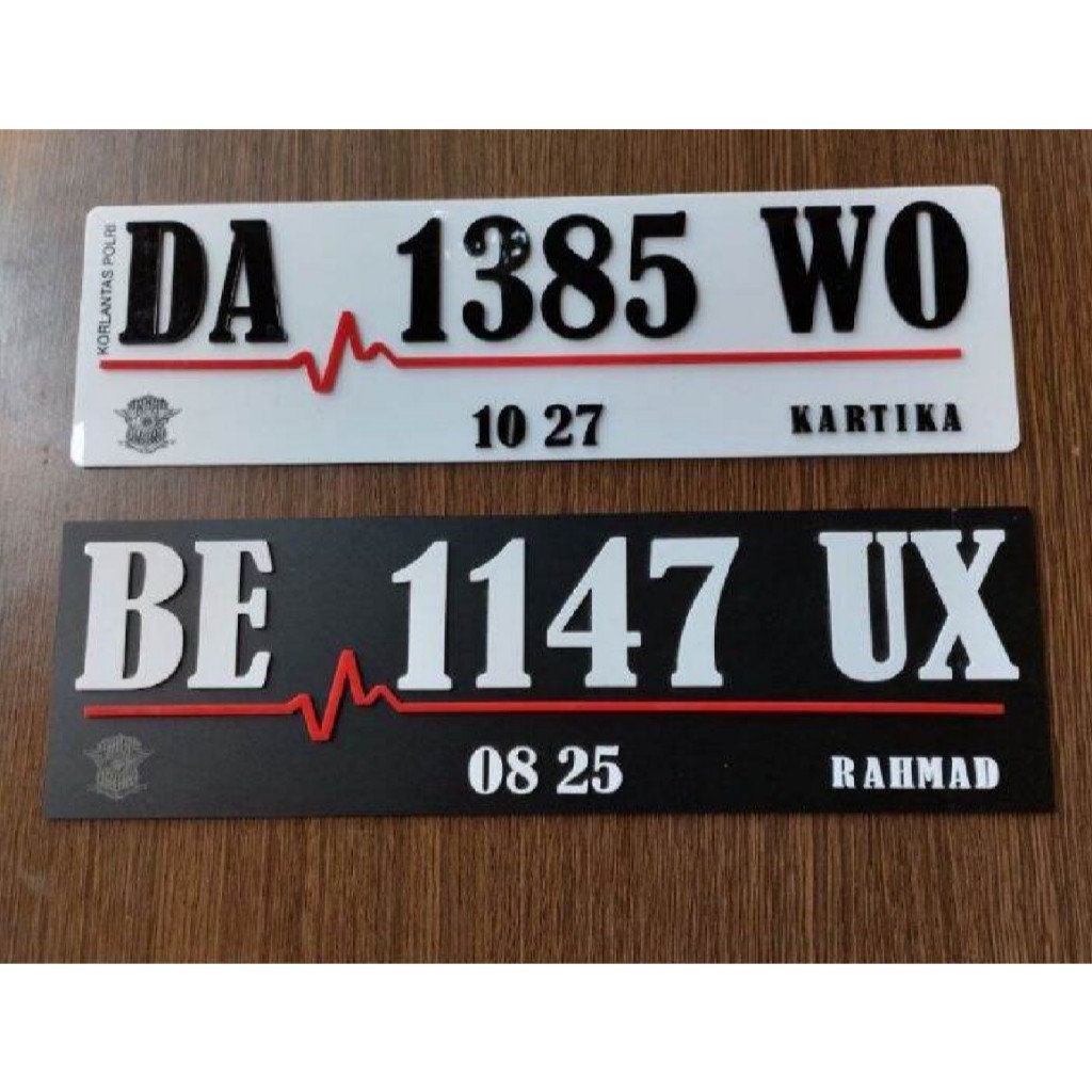 plat nomor akriik  custom timbul/variasi plat nmor motor akriilik bisa tambah nama