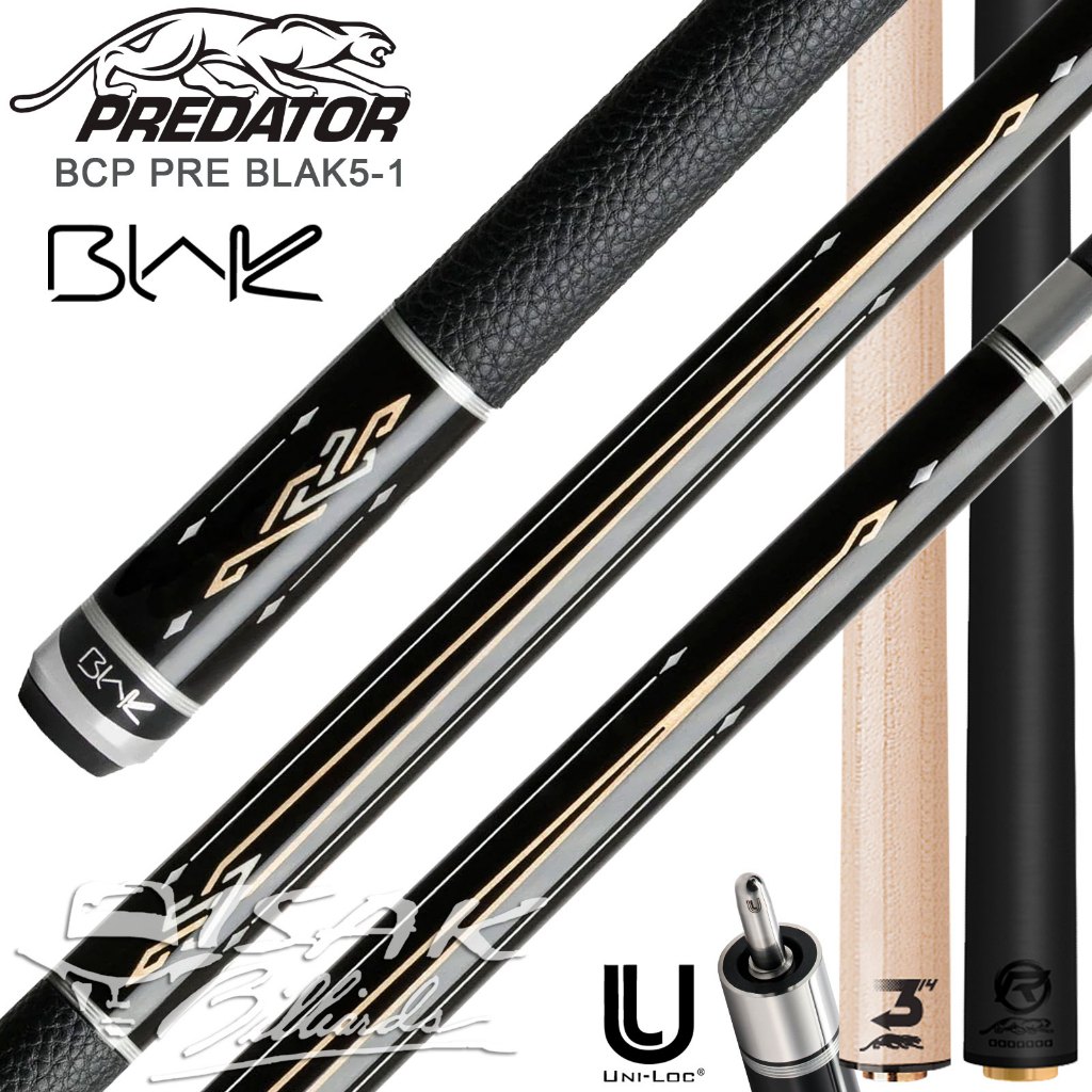 Predator Blak5-1 Pool Cue - Revo Carbon 314-3 Maple Shaft low Deflection