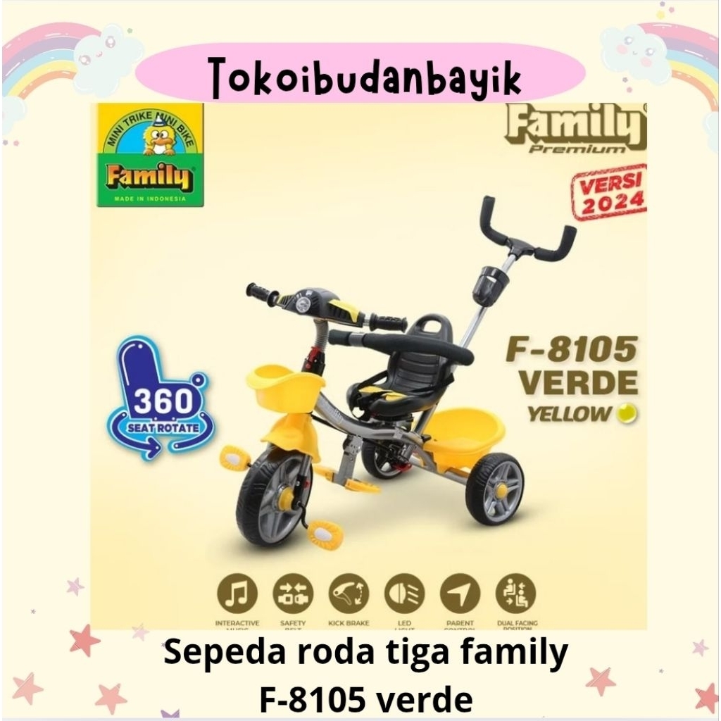 Sepeda Anak Roda 3 Family 8105 Verde Musik