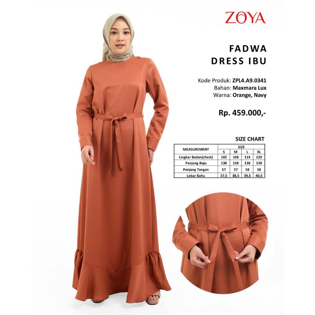 Zoya Fadwa Dress Ibu - Gamis Muslim Wanita - Pakaian - Baju Muslim