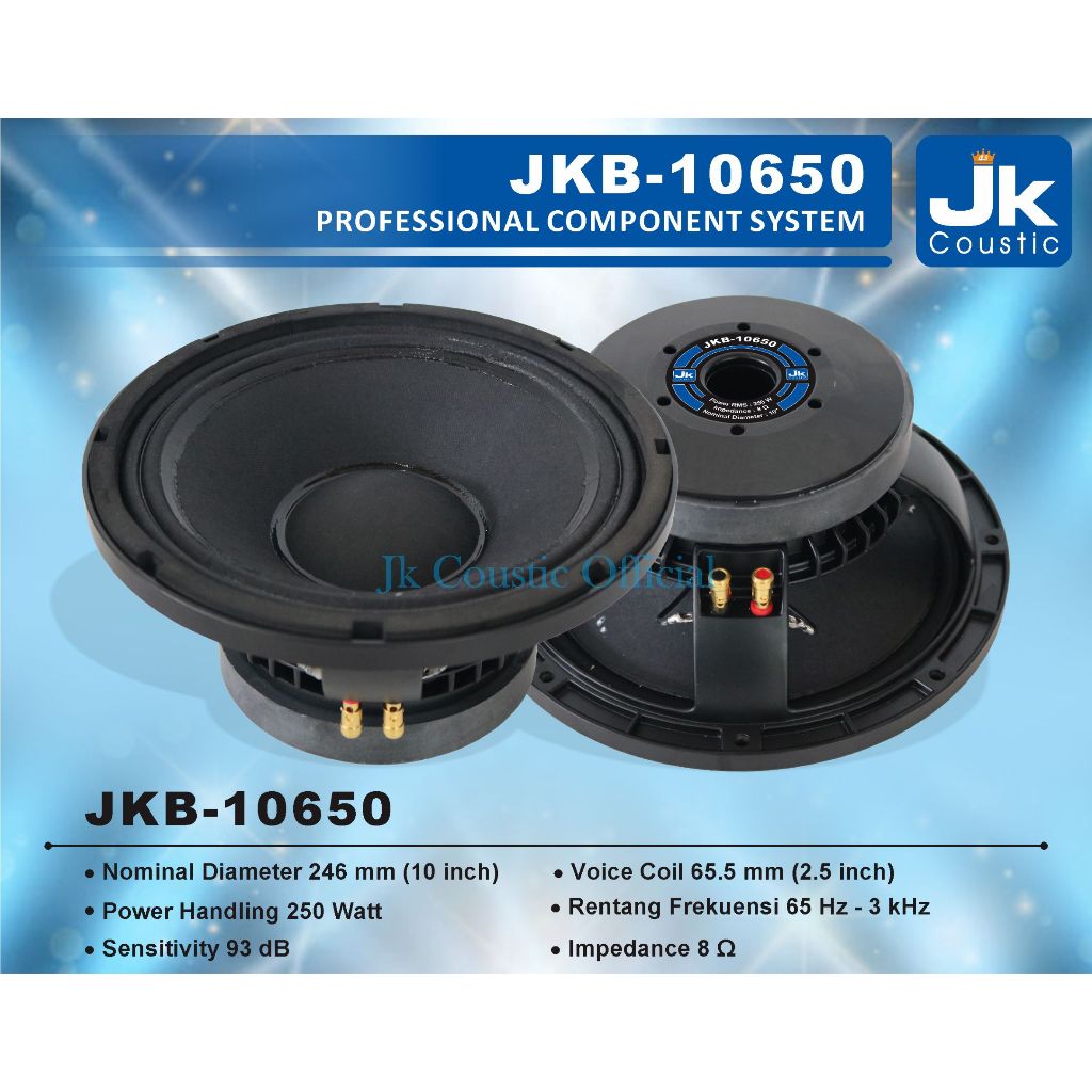 Speaker JKB-10650 JK Coustic Componen JKB 10650