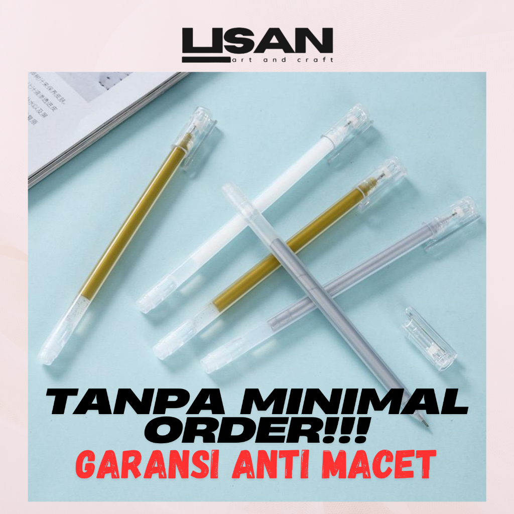 ECERAN Pena Gliter Emas, Silver, Putih Termurah / Ballpoin Berbagai Warna / Pulpen Glitter