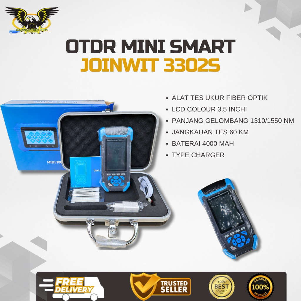 OTDR Joinwit JW3302S Tester Fiber Optik 60KM Mini Portable untuk Instalasi Jaringan