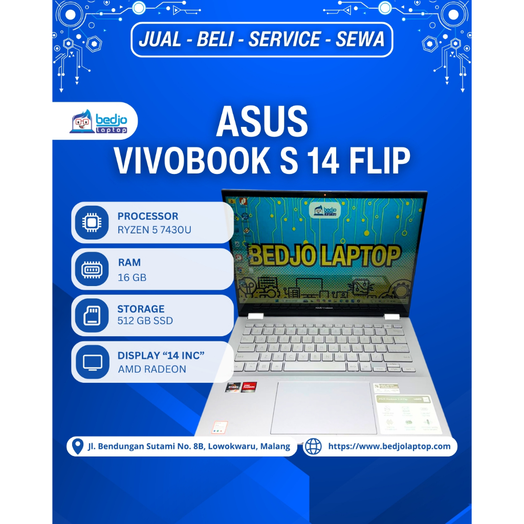 Laptop ASUS VIVOBOOK S 14 FLIP Idaman,  Laptop ASUS VIVOBOOK S 14 FLIP Under 8JT