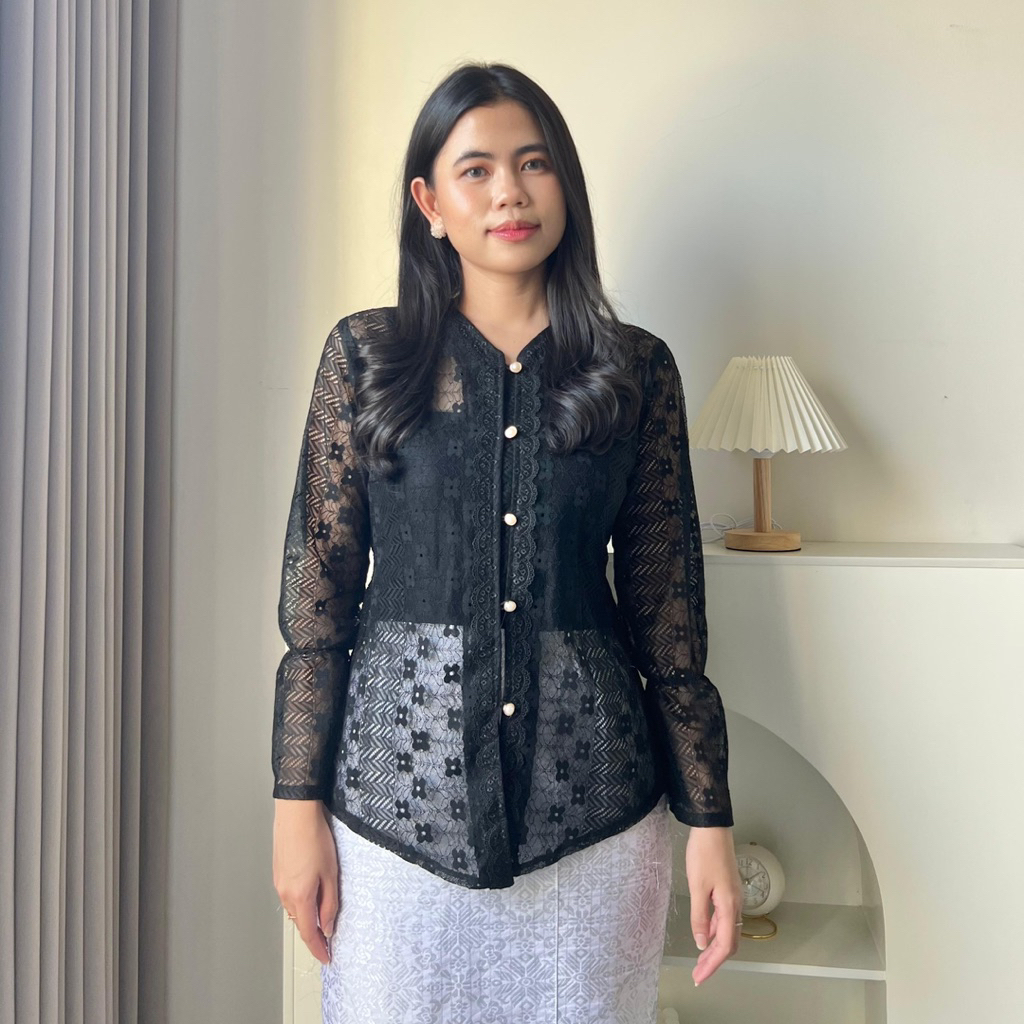 Hoolaqueen - Saras Kebaya - Kebaya Brukat Bali - Kebaya Simple - Outfit Kondangan Wanita Baju Pesta 