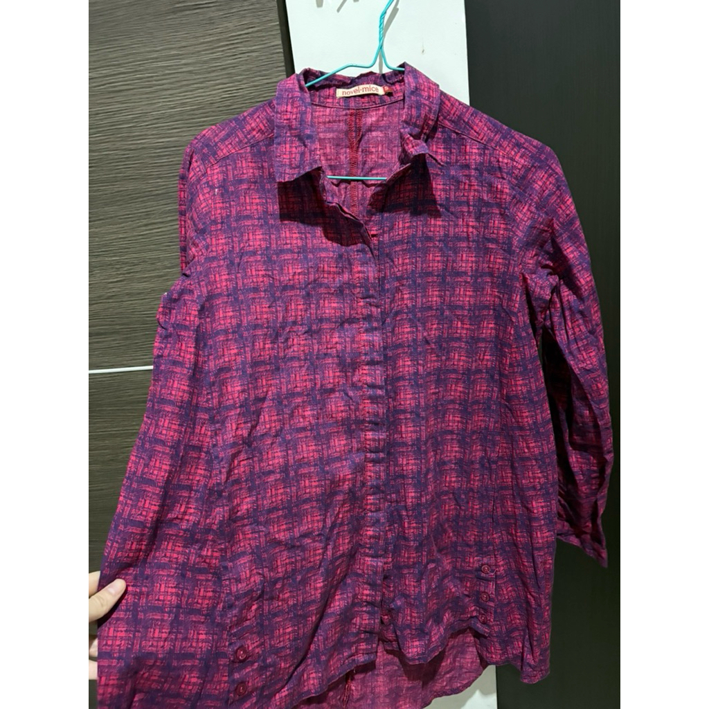 (PRELOVED) Baju Kemeja Wanita Warna Pink Ungu