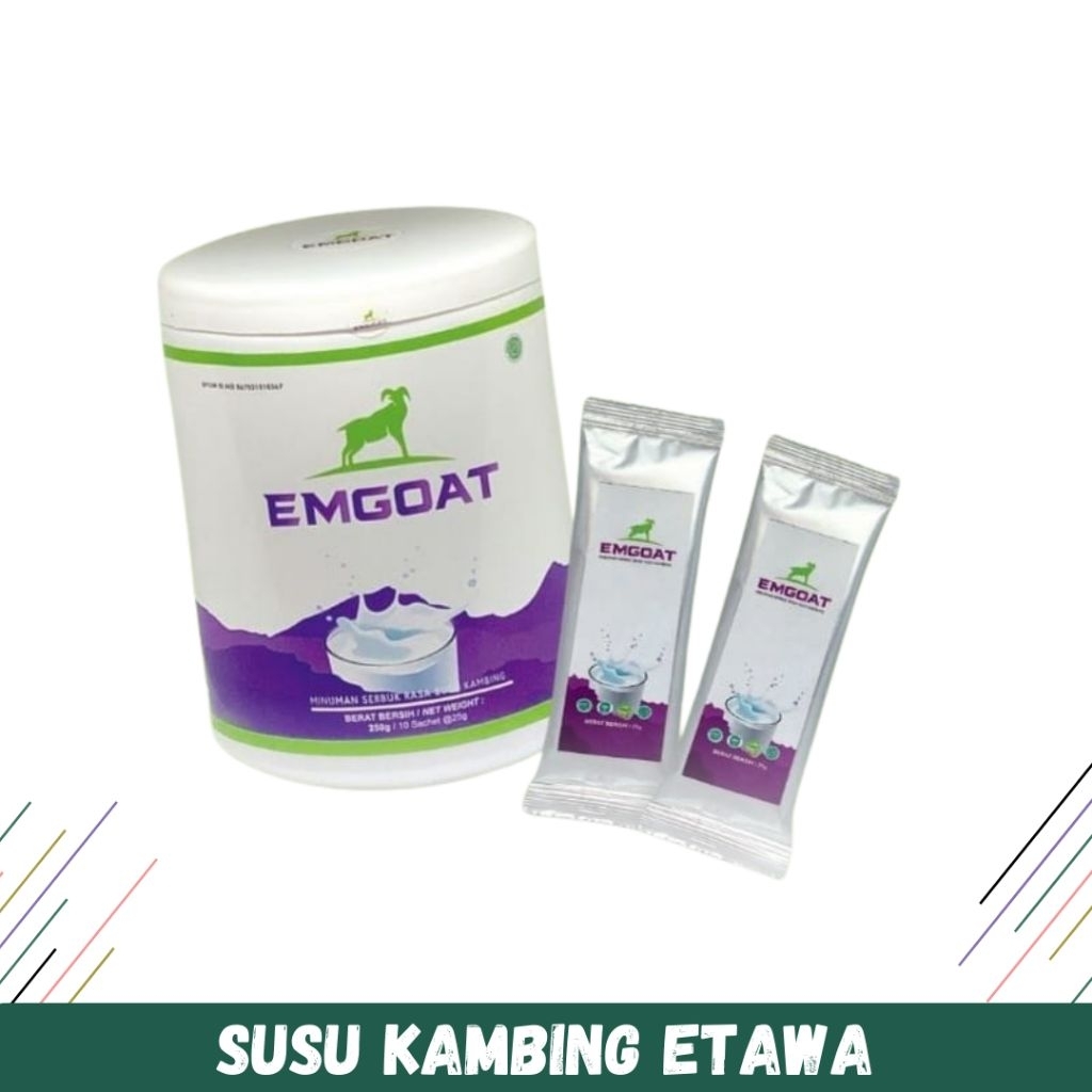 Susu Emgoat etawa sachet - susu kambing Emgoat kemasan - susu Emgoat isi 10 pot - susu kambing etawa