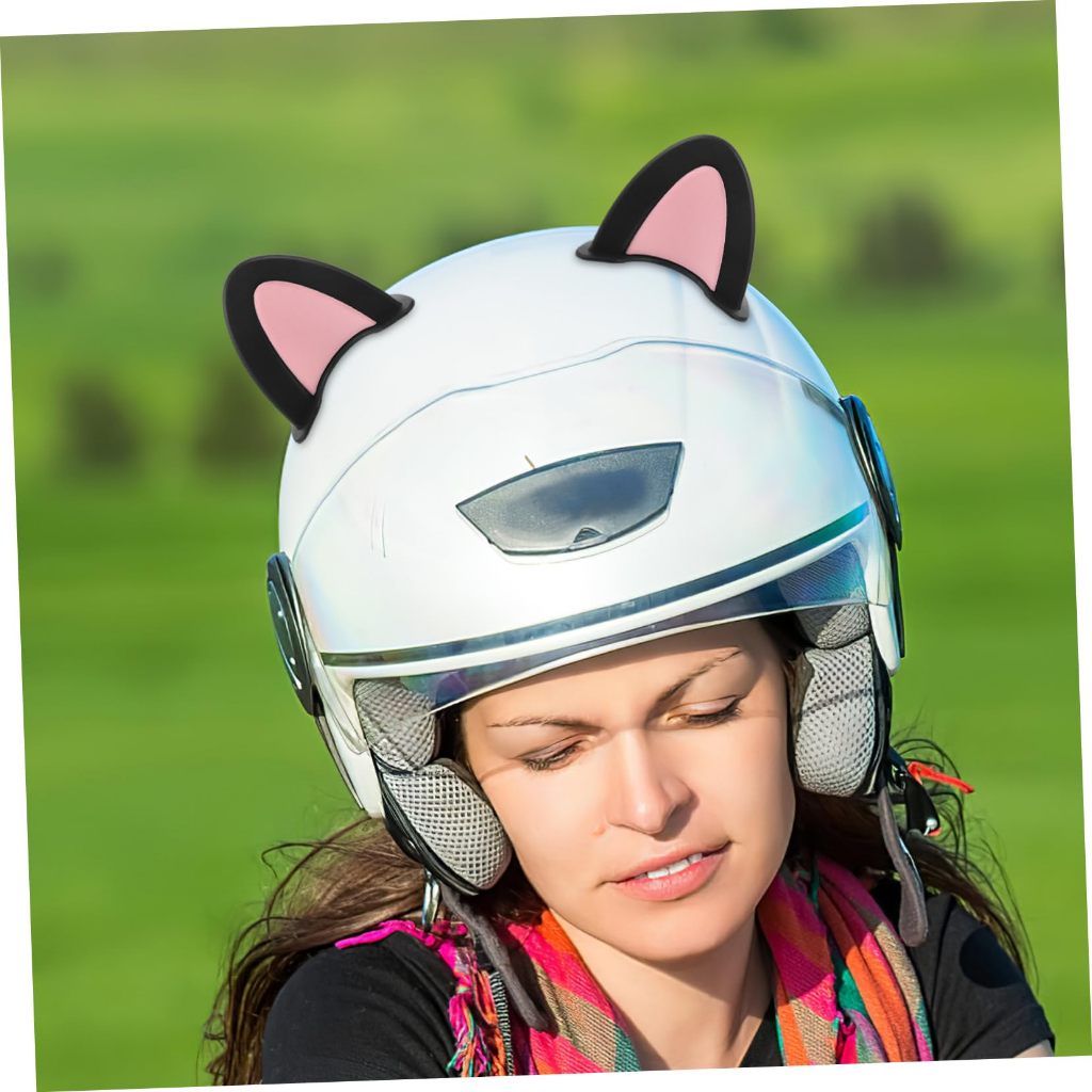 2Pcs Helm Aksesoris / Aksesoris Telinga Kucing Helm / Hiasan Motor Telinga Kucing Lucu