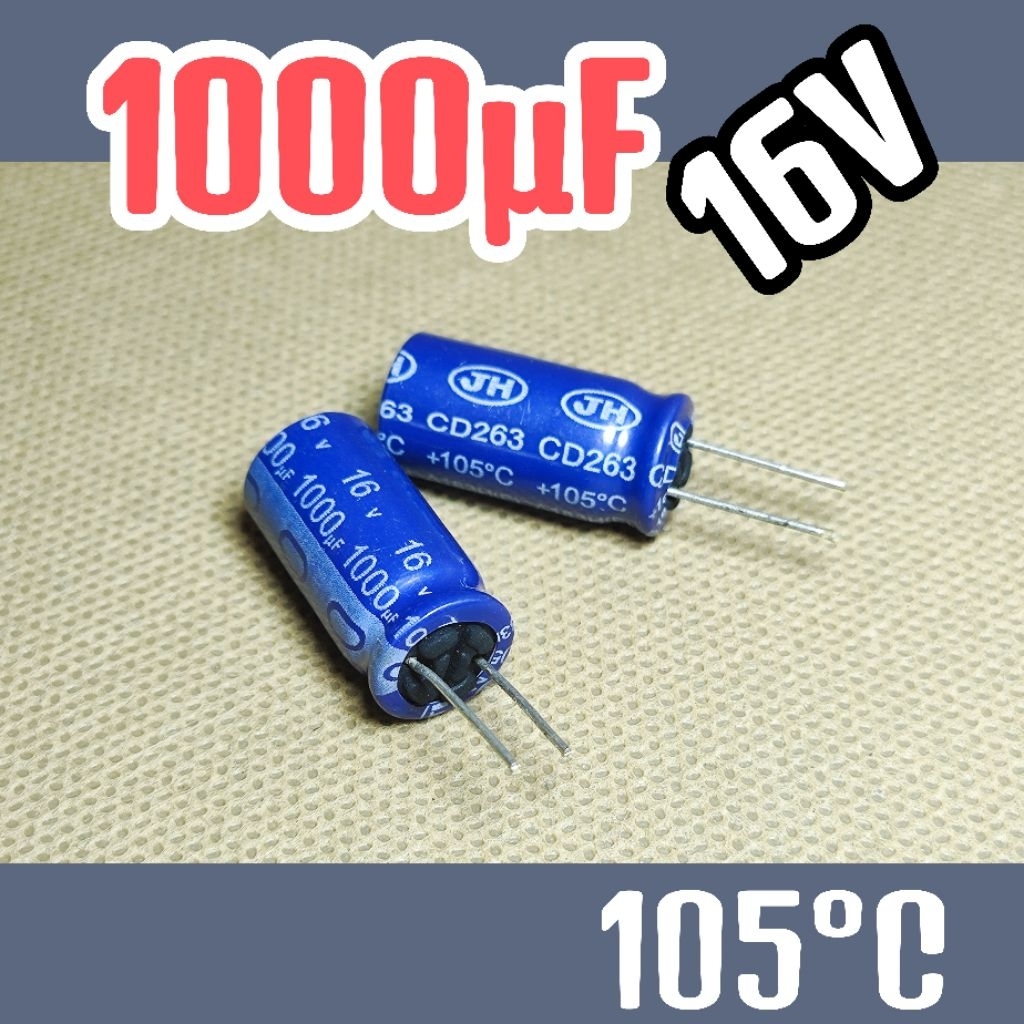 Kapasitor capasitor elko elco 16v 1000uf 16v 1000 uf 16 v 16volt ORIGINAL