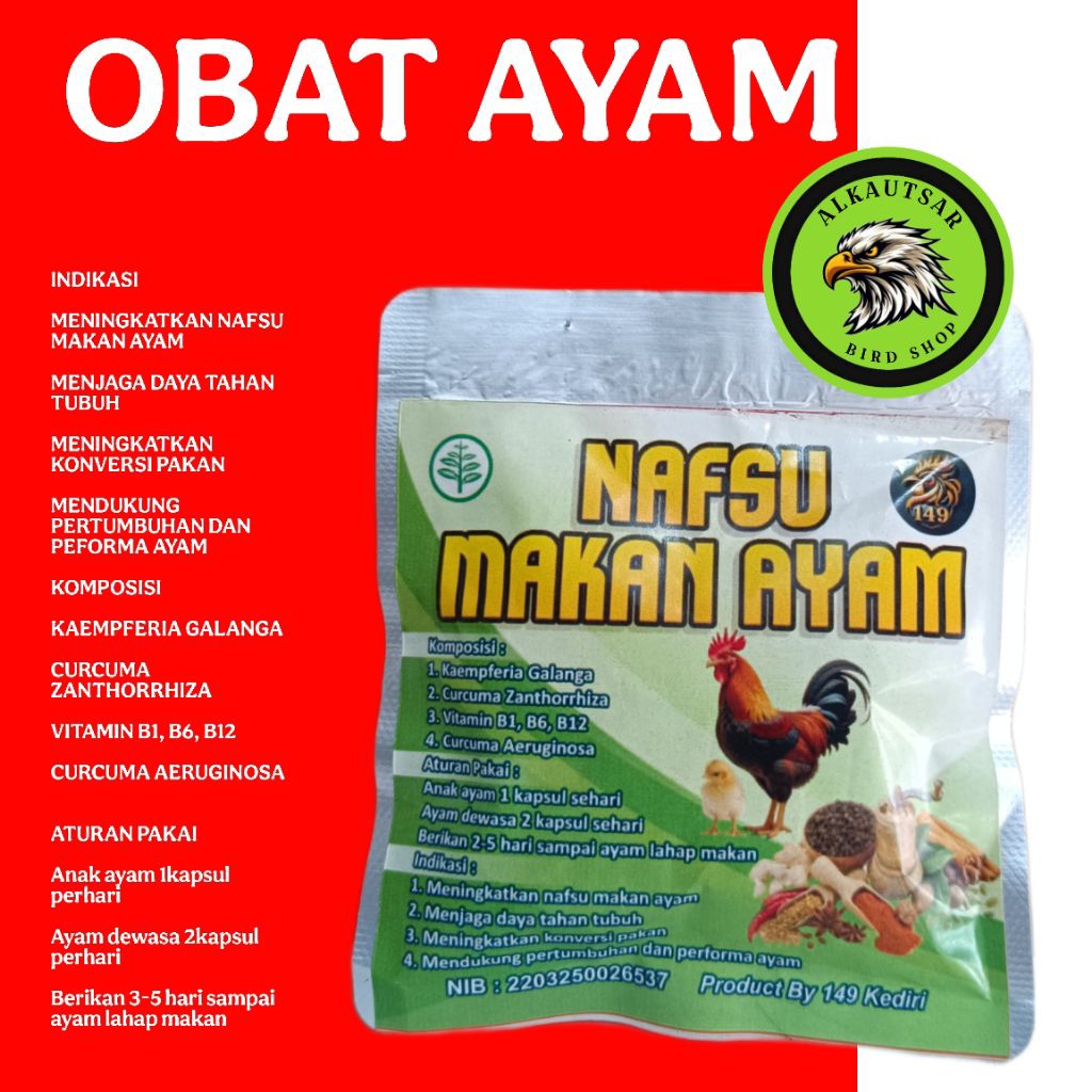 OBAT AYAM NAFSU MAKAN PENAMBAH NAFSU MAKAN AYAM MEMPERCEPAT PERTUMBUHAN