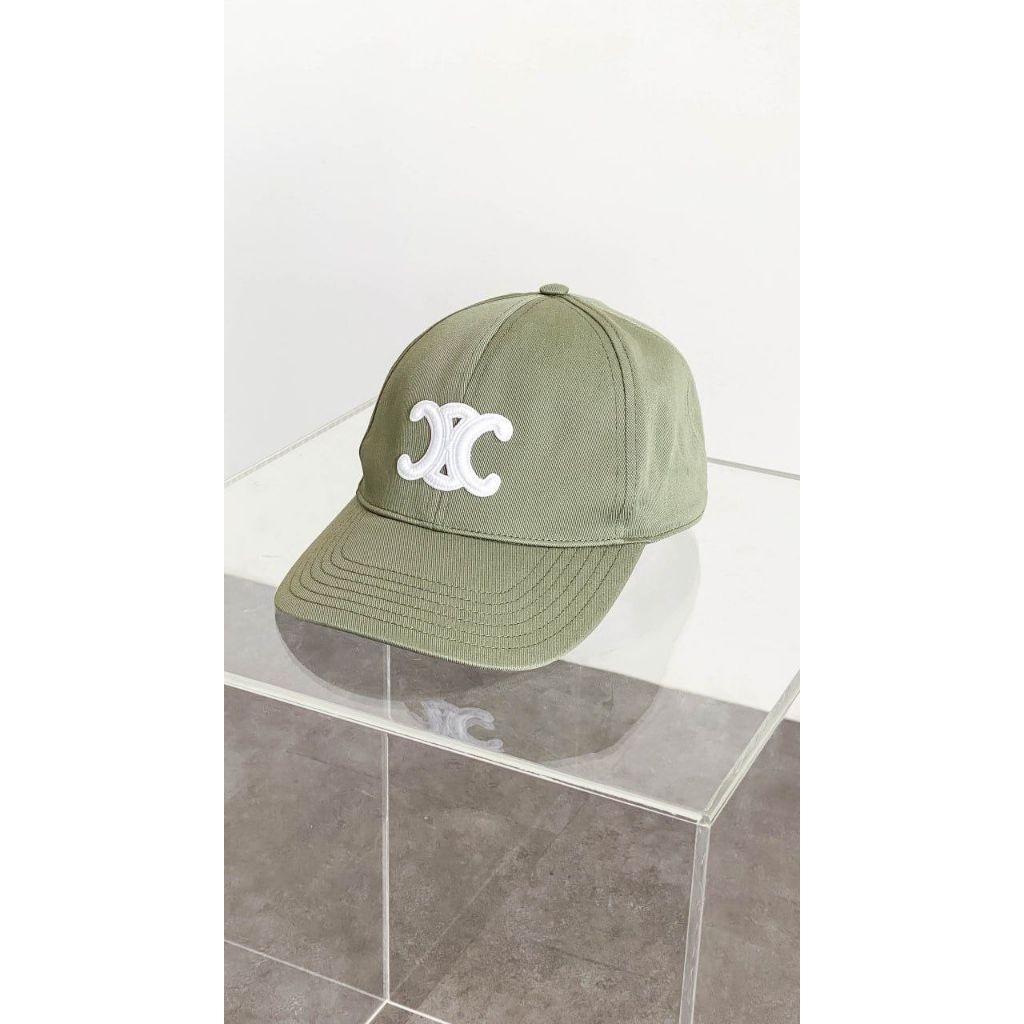Celine Triomphe Baseball Cap Sage