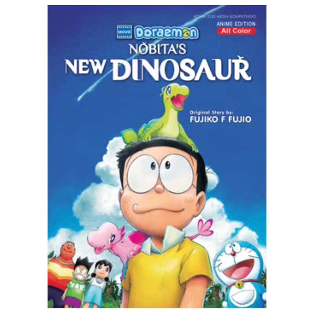 buku komik berwarna doraemon nobita’s new dinosaur