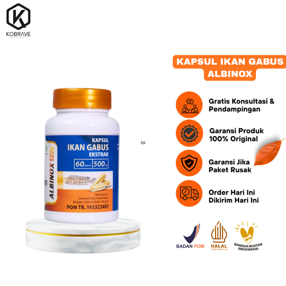 Kapsul Albinox Ekstrak Ikan Gabus Original Mempercepat Penyembuhan Luka