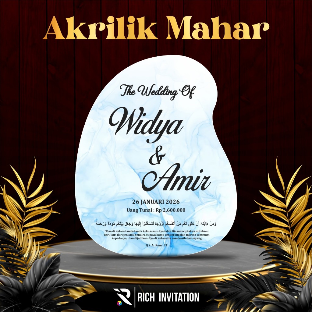 AKRILIK TETES AIR MAHAR - DEKORASI / ORNAMEN MAHAR - TULISAN MAHAR CUSTOM AESTHETIC