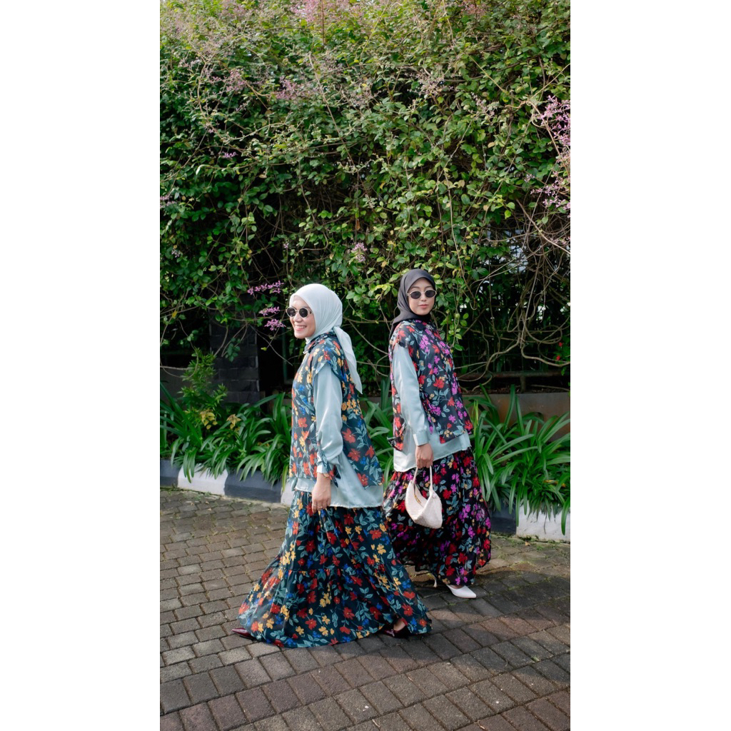 One Set Rok- Setelan Wanita Stylish- Bahan Katun Adem-Elara SET