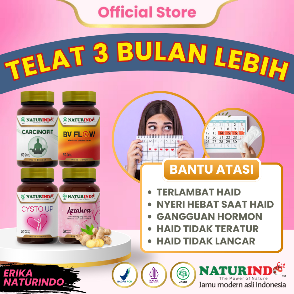 Herbal Telat Haid 3 Bulan Lebih Pelancar Haid Telat Menstruasi NATURINDO