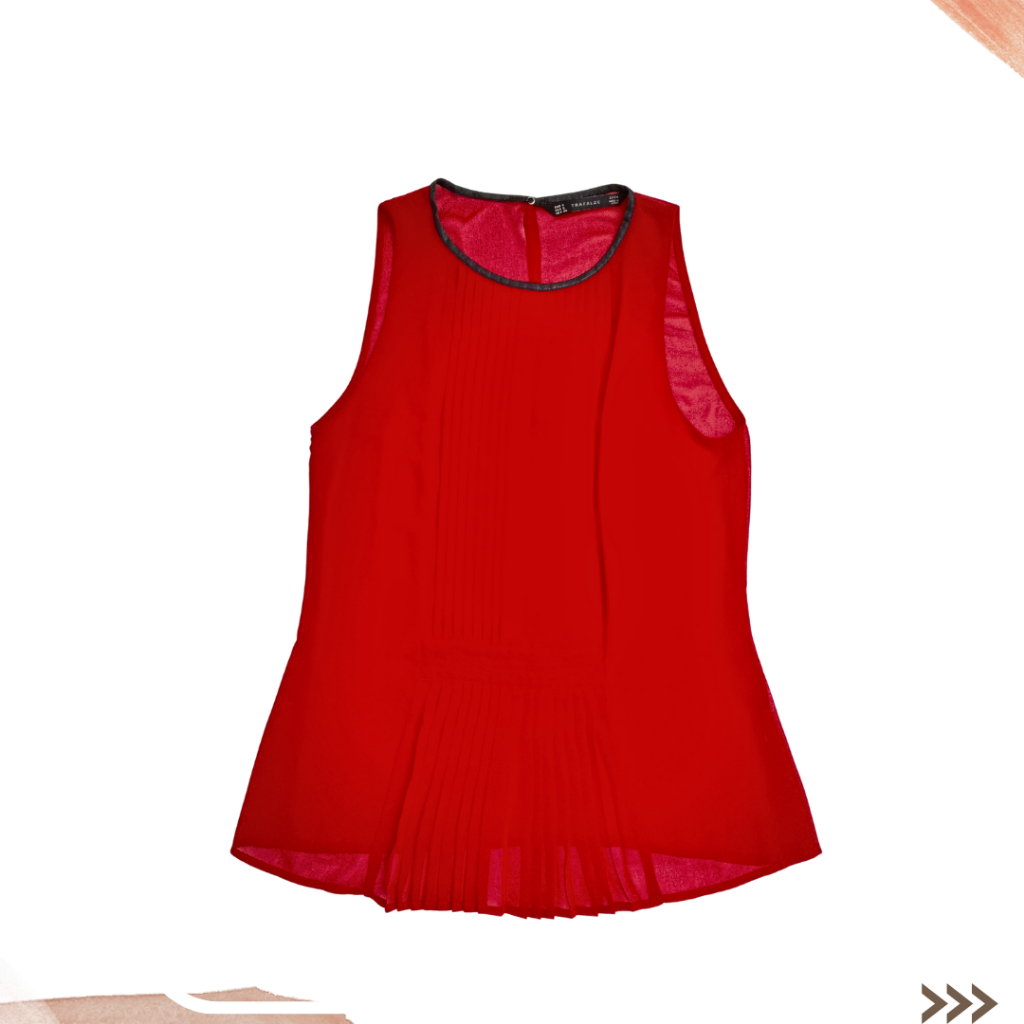 PR3l0V3D - ATASAN/BLOUSE TANKTOP WANITA WARNA MERAH - ZARA TRAFALUC
