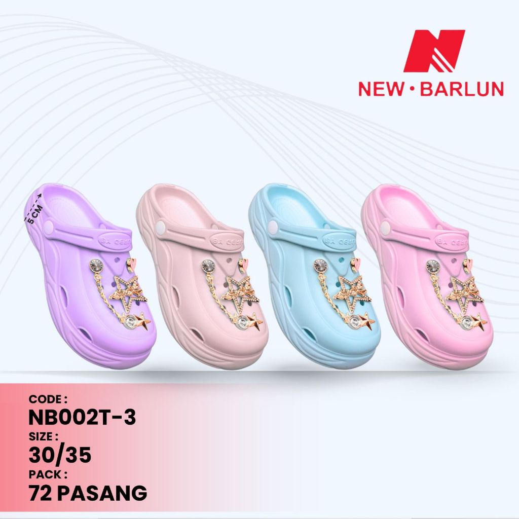 Kapuas New Barlun Sendal Slip On Karet Wanita Women Anak Star Gold NB002T-3 S003