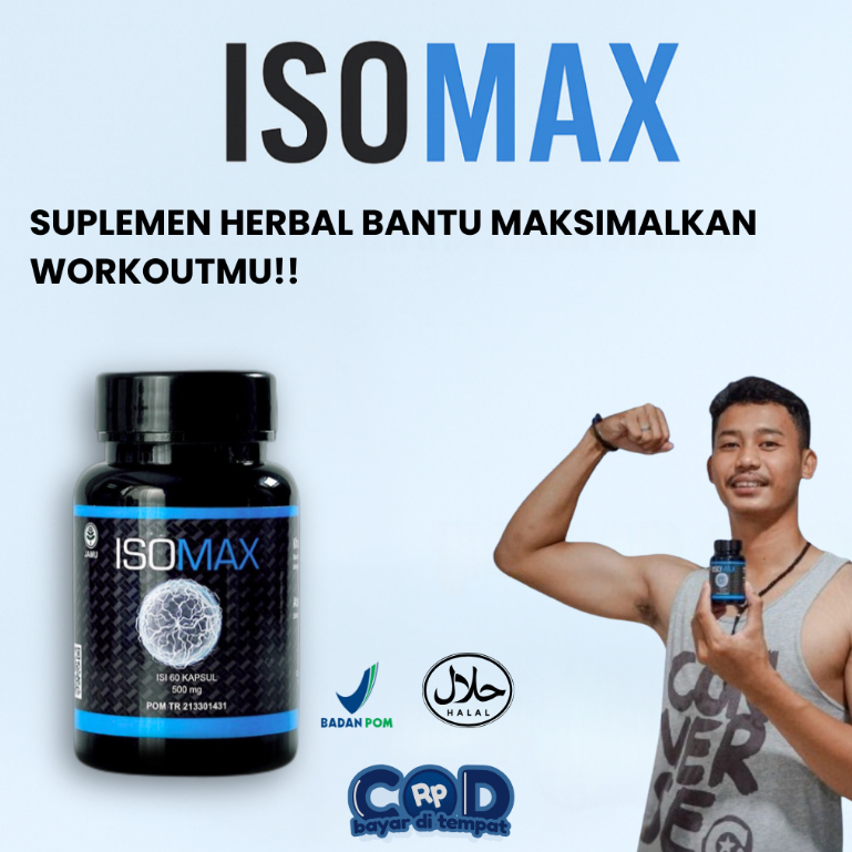 Isomax Suplemen Herbal Penambah Massa Otot Pria Wanita | Suplemen Gym Fitness BPOM Pembentuk Otot