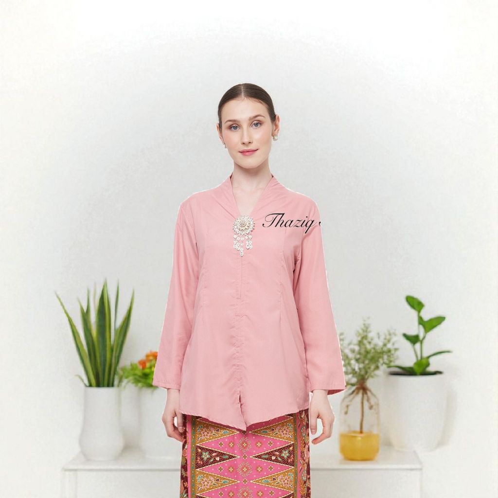 KEBAYA ENCIM POLOS ATASAN KEBAYA GAYA MODREN ATASAN TERBARU KEBAYA POLOS SIMPEL