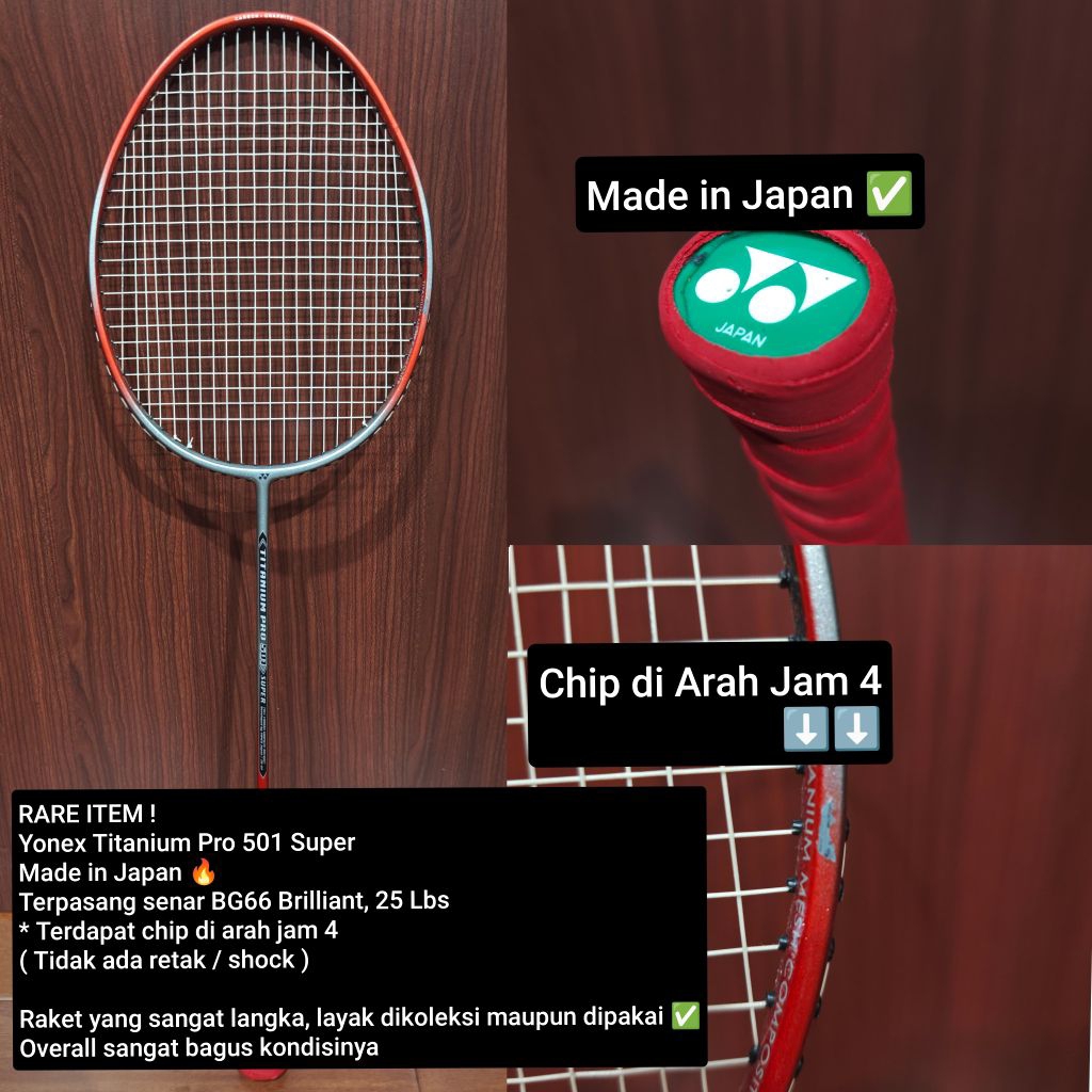 BEKAS - RARE ITEM - Yonex Titanium 501 Pro Super Raket Bulutangkis Badminton Racket Original Prelove