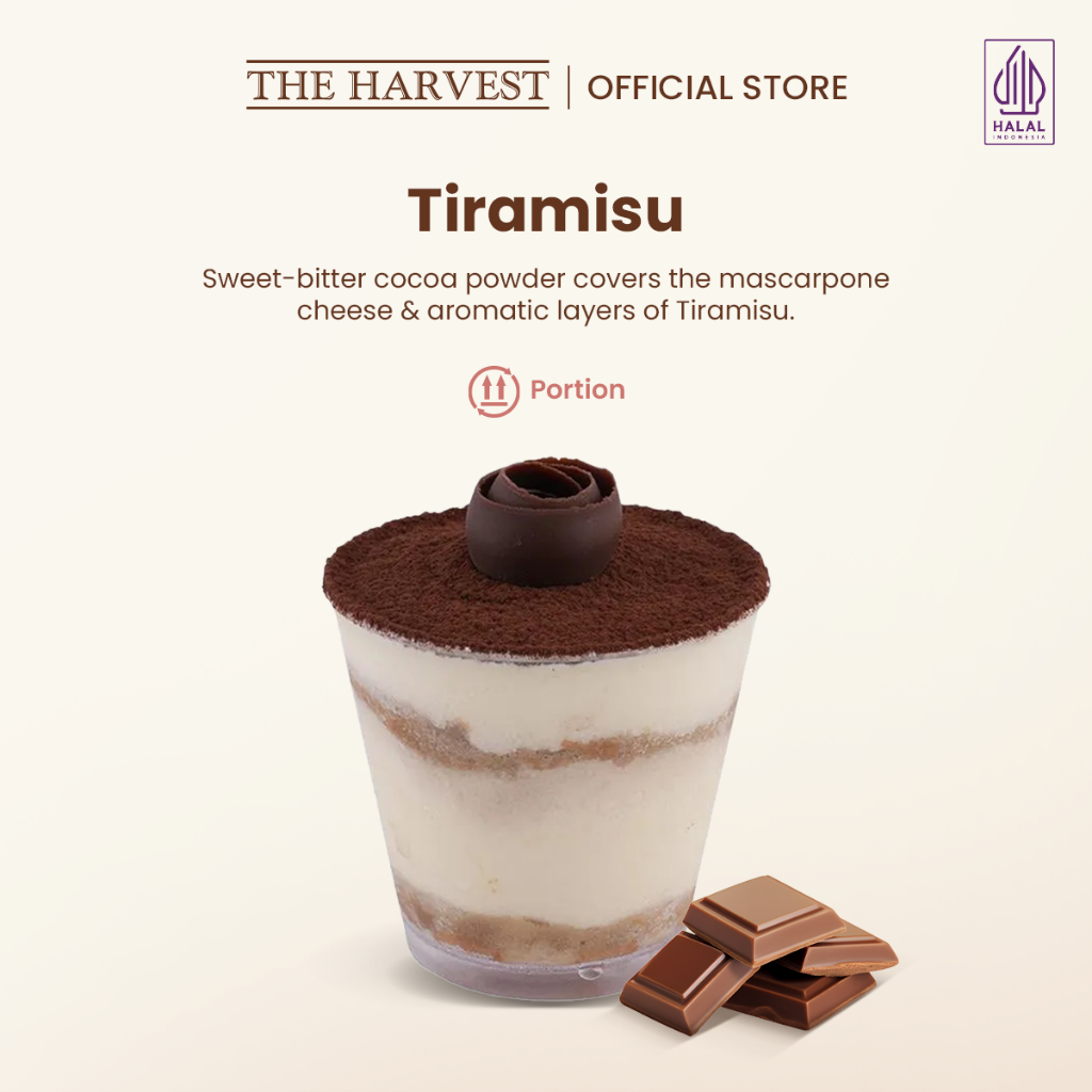 The Harvest Tiramisu Portion | Dessert Cake Rasa Tiramisu ( Kopi dan Mascarpone)