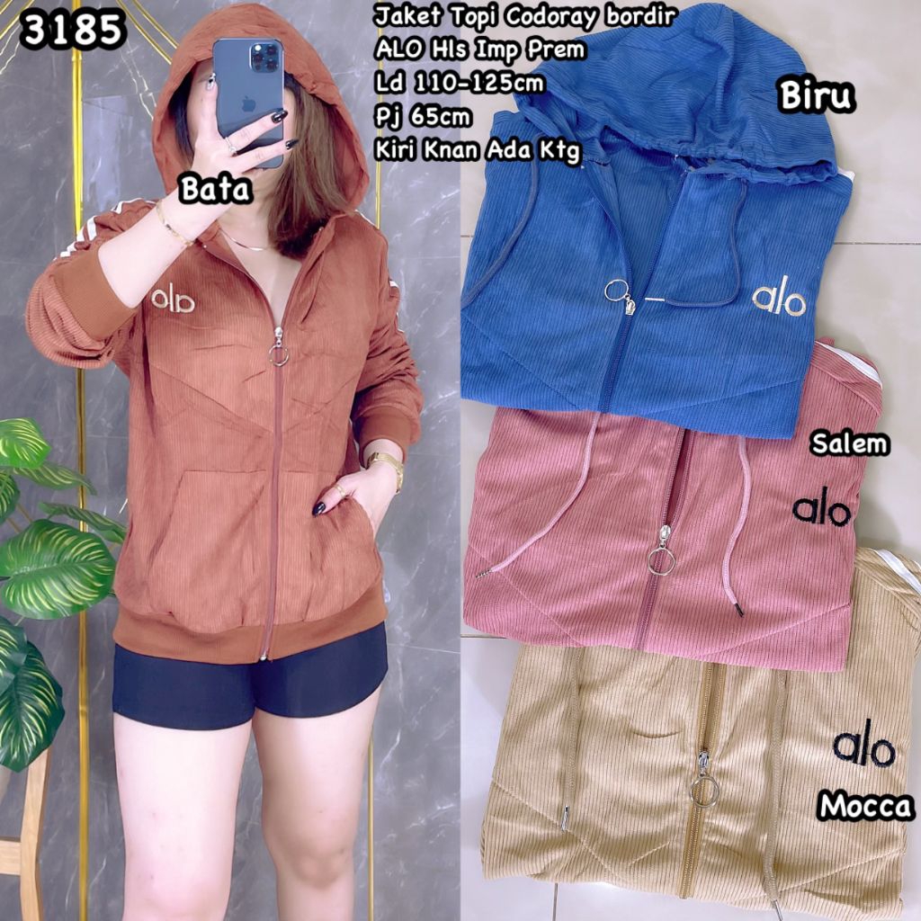 3185 Jaket Topi Codoray Bordir Imp  155.000 .