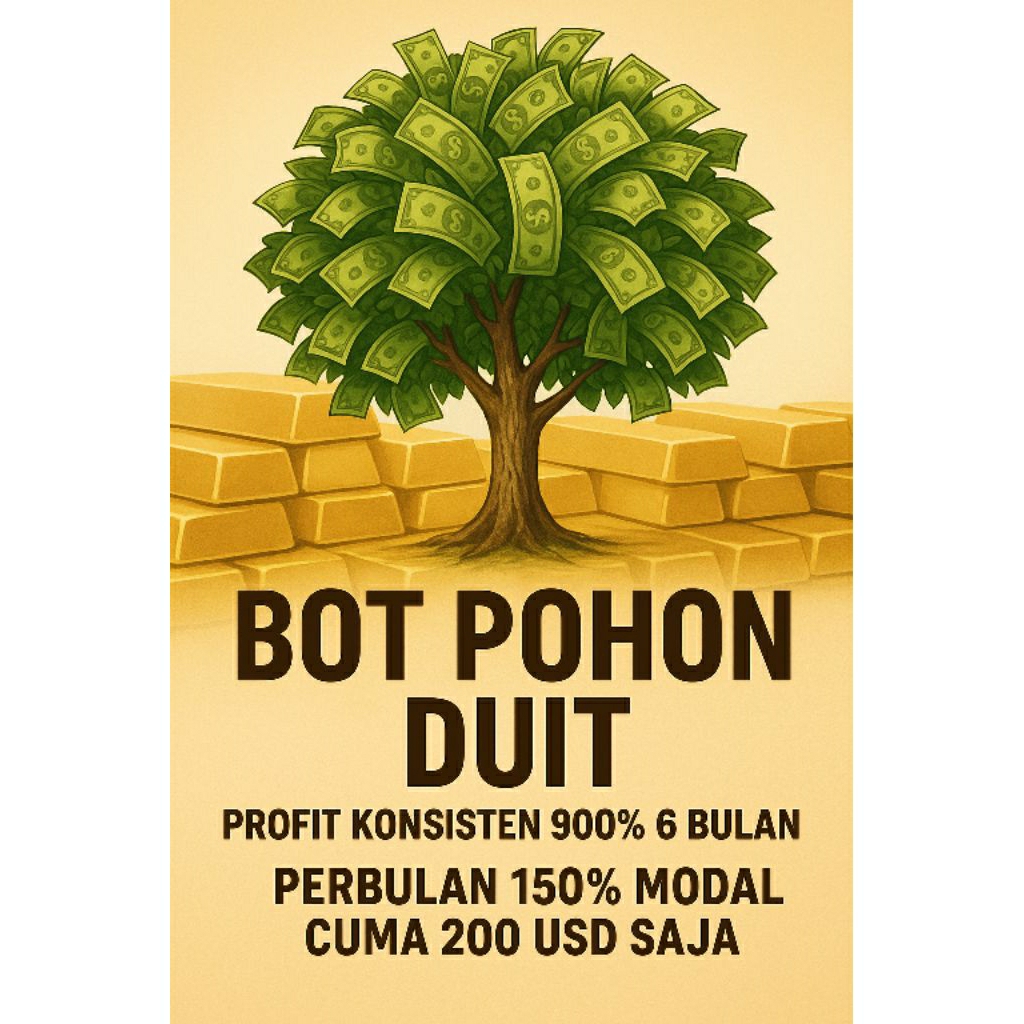 Ea Mt4/Mt5 Robot Trading Bot Pohon Duit Profit Konsisten 150%/Bln Modal 200 usd atau 50k rupiah akun