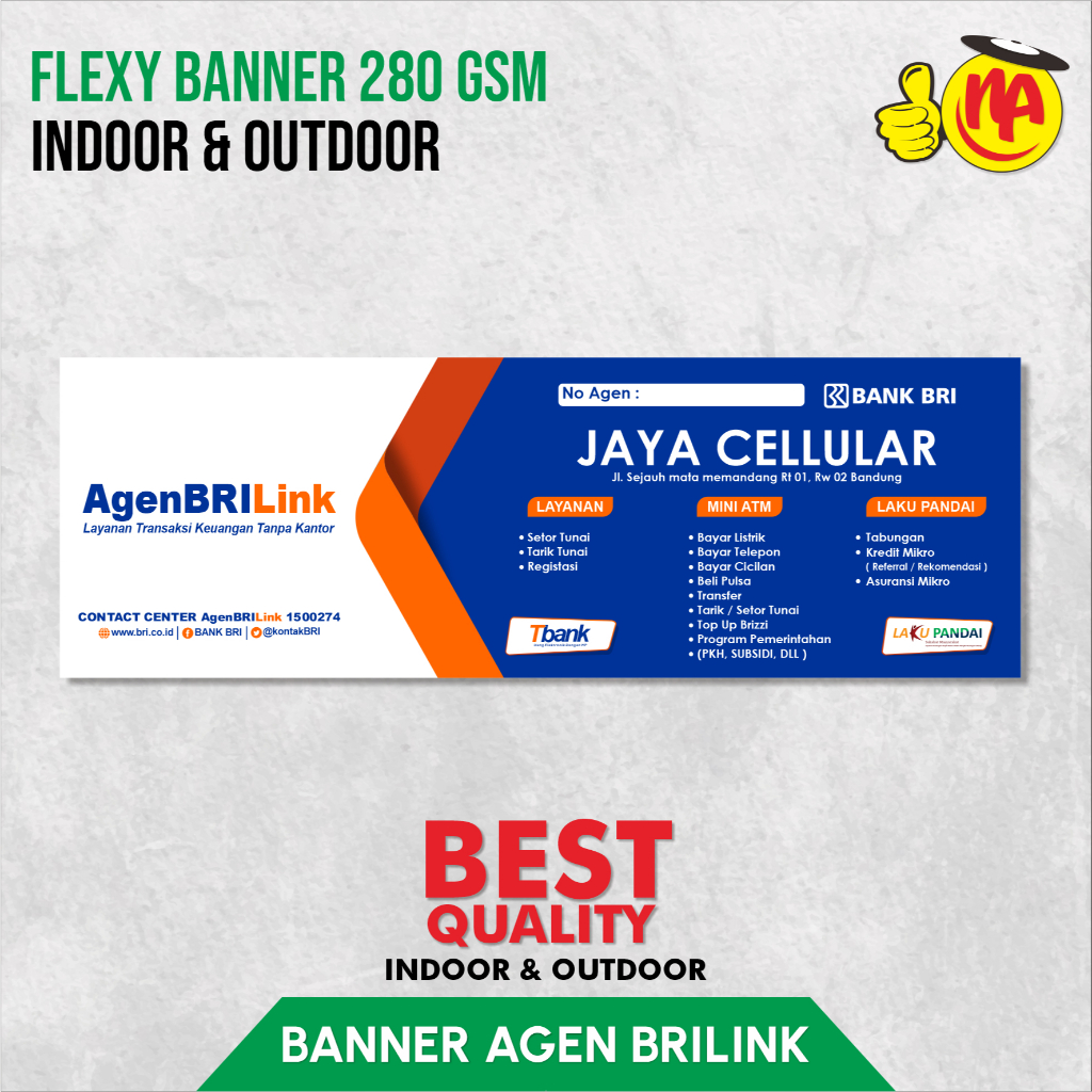 Spanduk Banner Agen BRILink / Spanduk Banner BRILink Custom / Spanduk Banner Custom 80 X 240 CM