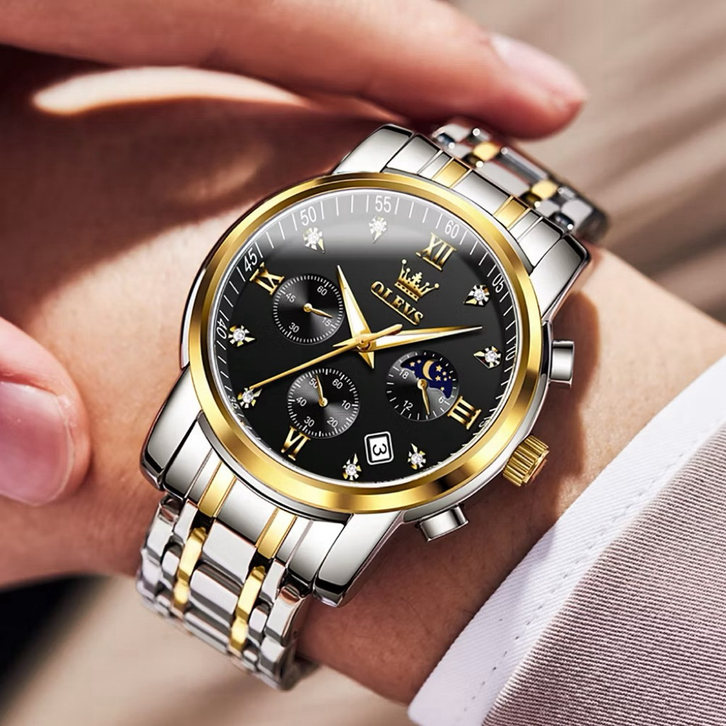 OLEVS Jam Tangan Pria Luminous Kalender Analog Men Watch Mode 2858