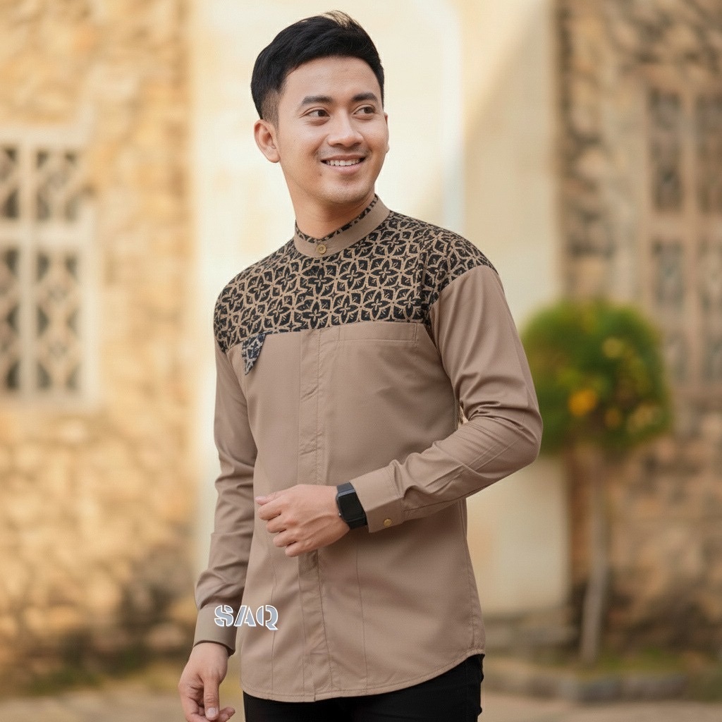 AL QORNI - baju koko lengan panjang terbaru model arjuna motif batik  al qorni