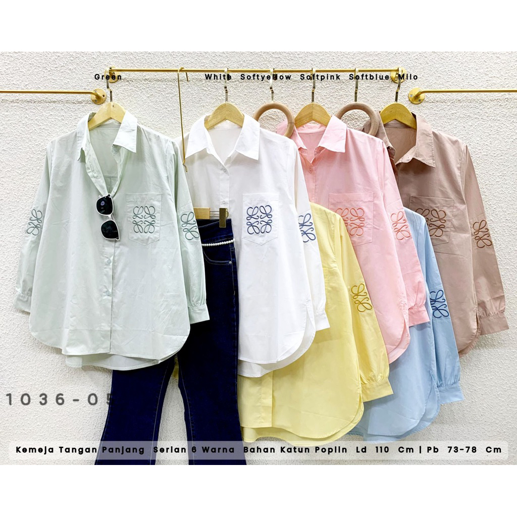 Atasan Kemeja Katun Poplin Bordir CELIN