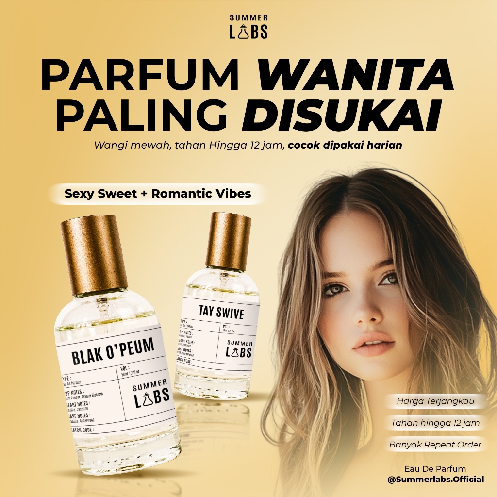 Parfum Bundle 2pcs Lunar Aura & Sweet Sunday Aroma Sexy Sweet Romantic Vibes Parfum Tahan Lama Unise