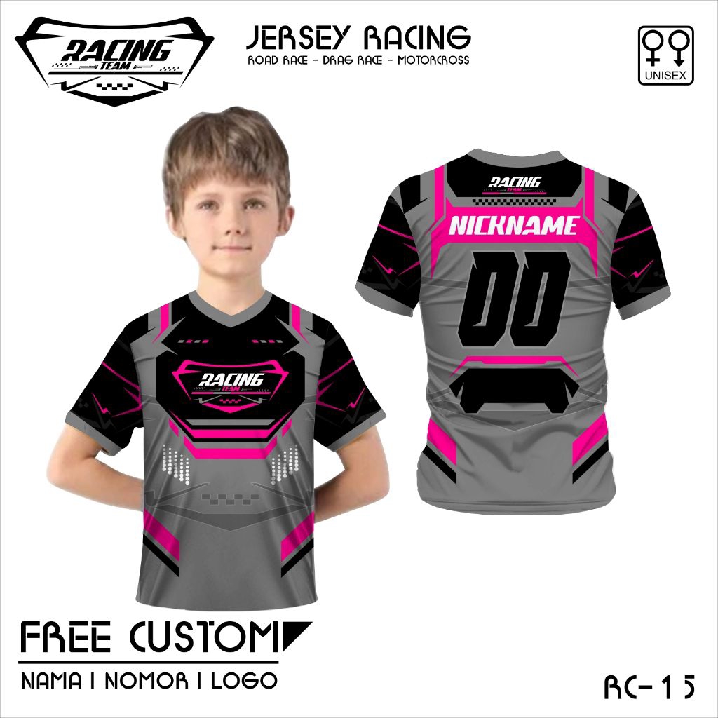 Jersey Anak Racing baju balap motor kaos jersey racing free tambah nama dan logo