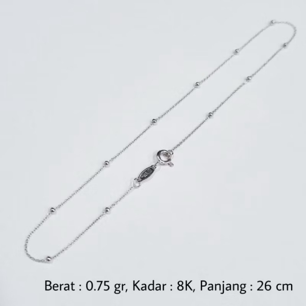B11 KO- GELANG JEDAR PUTIH UBS 0.75GR KADAR 375 PANJANG 26CM