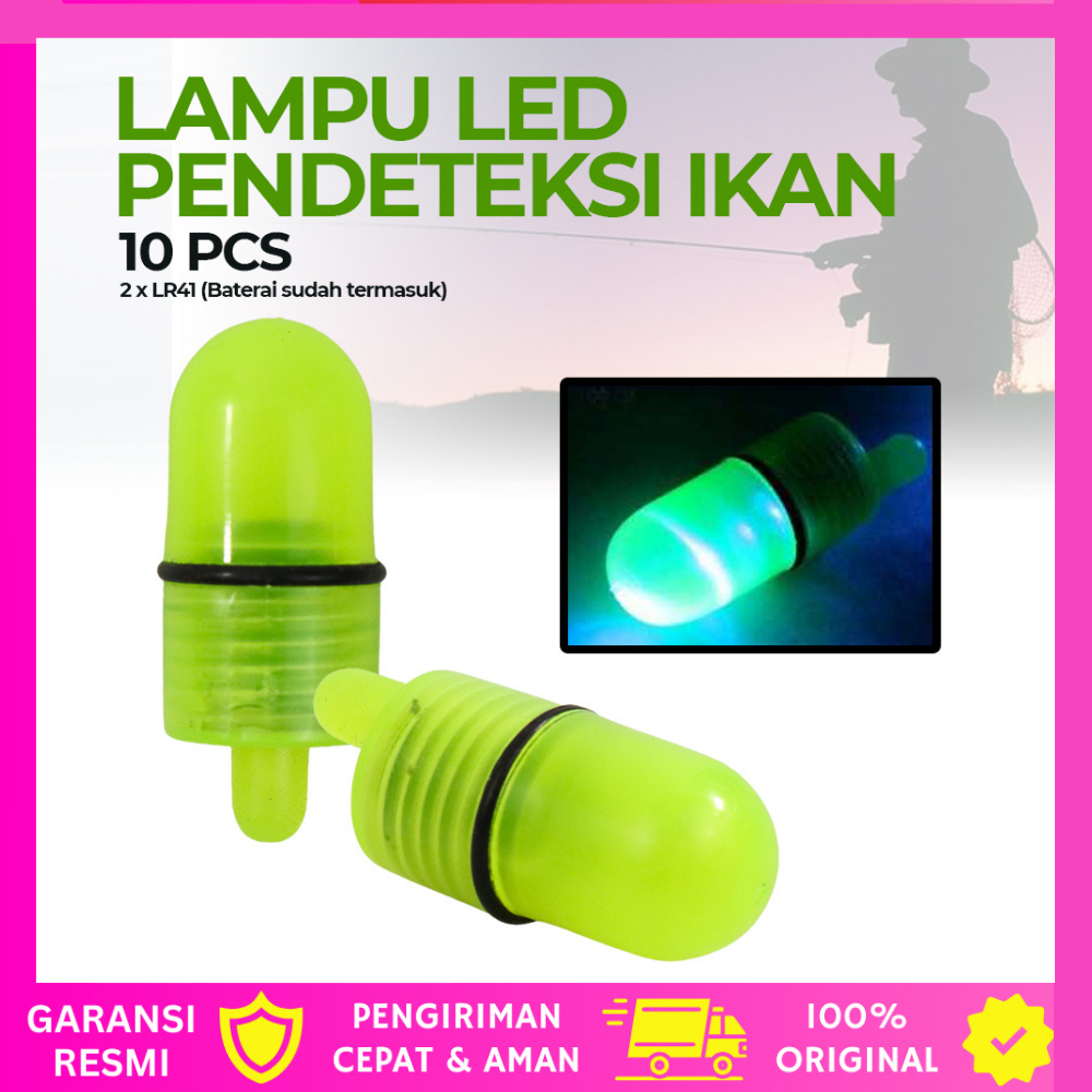 Lampu LED Pendeteksi Ikan untuk Kail Pancing 10 PCS Lampu LED Bell Pendeteksi Ikan buat Kail Pancing