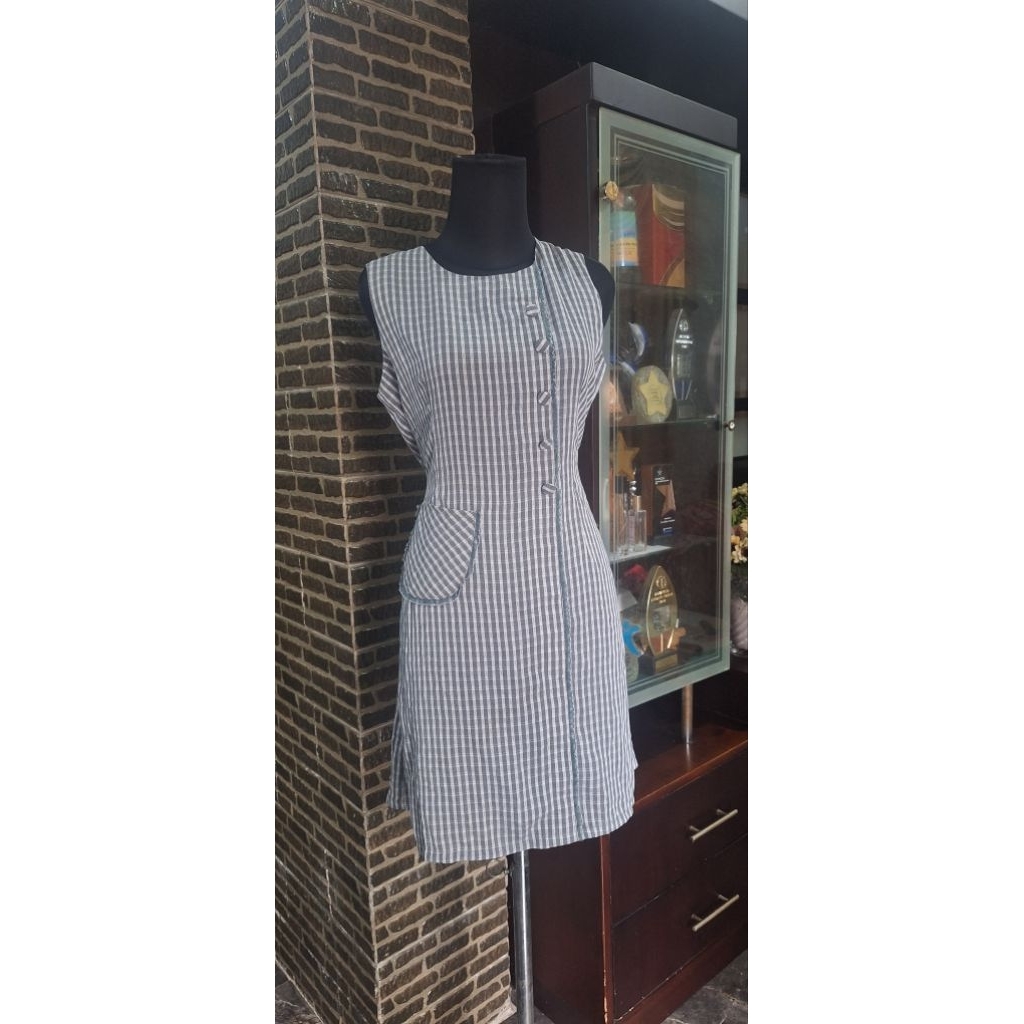 Dress sifon / Dress sifon motif kotak